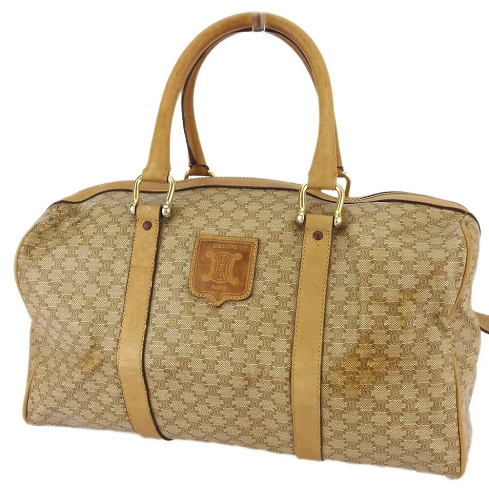 CELINE handbag MacAdam beige PVC ? leather Authentic